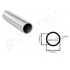 Alüminyum Boru Dış Çap 32mm X Et Kalınlık 1,5mm